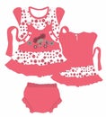 baby frocks with pants flower with little girls print vector art Royalty Free Stock Photo