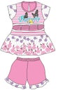 baby frocks with panty flower butterfly print vector Royalty Free Stock Photo