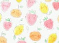 Baby fruit pattern in watercolor