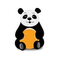 Baby funny cartoon vector bear panda sitting Royalty Free Stock Photo