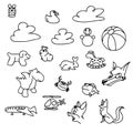 Baby game Doodles Sketched Vector Art