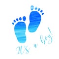 Baby gender reveal footprints Royalty Free Stock Photo