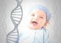 Baby with genetic DNA Royalty Free Stock Photo