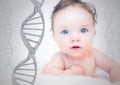 Baby with genetic DNA Royalty Free Stock Photo