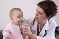 Baby getting nebulizer treatment