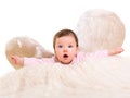 Baby girl angel with feather white wings Royalty Free Stock Photo