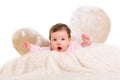 Baby girl angel with feather white wings Royalty Free Stock Photo