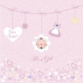 Baby girl announcement Royalty Free Stock Photo