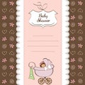 Baby girl announcement card Royalty Free Stock Photo