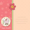 Baby girl announcement card Royalty Free Stock Photo