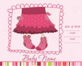 Baby Girl Arrival announcement card Royalty Free Stock Photo
