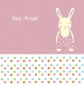 Baby girl arrival card Royalty Free Stock Photo