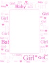 Baby girl arrival card / background Royalty Free Stock Photo