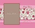 Baby Girl Arrival Card with Frame Royalty Free Stock Photo