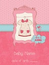 Baby Girl Arrival Card with Photo Frame Royalty Free Stock Photo