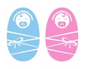 Baby girl & baby Boy icons Royalty Free Stock Photo