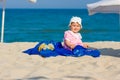 Baby girl beach portrait Royalty Free Stock Photo