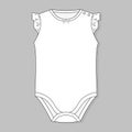 Baby girl bodysuit flat sketch