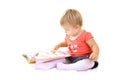 Baby girl with book Royalty Free Stock Photo