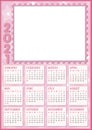 Baby girl calendar 2021 with photo frame