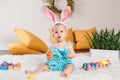 Baby girl celebrating Easter holiday Royalty Free Stock Photo