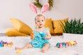 Baby girl celebrating Easter holiday Royalty Free Stock Photo