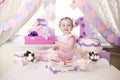 Baby girl celebrating first birthday