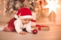 Baby girl with Christmas decor Royalty Free Stock Photo