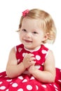 Baby girl claps her hands Royalty Free Stock Photo