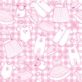 Baby girl clothes seamless pattern