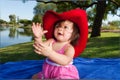 Baby Girl in Cowboy Hat Royalty Free Stock Photo