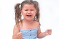 Girl crying a lot Royalty Free Stock Photo