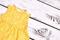 Baby-girl cute sleeveless top. Royalty Free Stock Photo