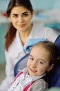 Baby girl at the dentist