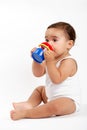 Baby girl drinking water Royalty Free Stock Photo