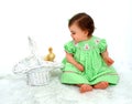 Baby Girl and Duck Royalty Free Stock Photo