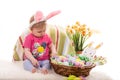 Baby girl with Easter basket Royalty Free Stock Photo