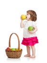 Baby girl eating apples Royalty Free Stock Photo