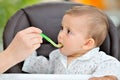 Baby girl eating Royalty Free Stock Photo