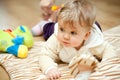 Baby girl on floor Royalty Free Stock Photo