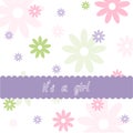 Baby girl floral card