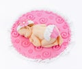 Baby girl fondant sleeping baby topper