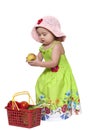 Baby girl with fruits Royalty Free Stock Photo