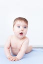 Baby girl gasping in surprise Royalty Free Stock Photo