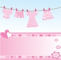 Baby girl gift card Royalty Free Stock Photo