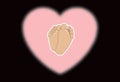 Baby girl heart black background Royalty Free Stock Photo