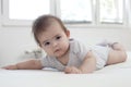 Baby girl on her stomach Royalty Free Stock Photo