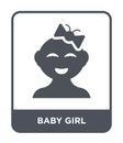 baby girl icon in trendy design style. baby girl icon isolated on white background. baby girl vector icon simple and modern flat Royalty Free Stock Photo