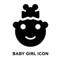 Baby girl icon vector isolated on white background, logo concept Royalty Free Stock Photo