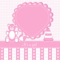 Baby girl invitation card Royalty Free Stock Photo